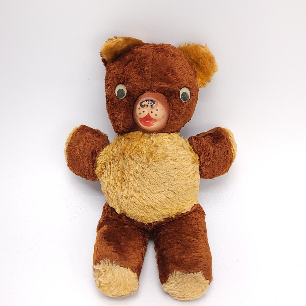 Vintage Musical Teddy Bear Plush Stuffed Animal Wind-up Lullaby 11"‎